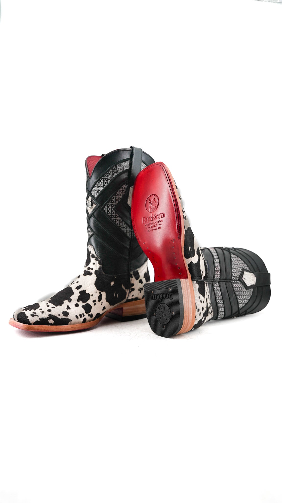 Prescott Cowhide Square Toe Cowboy Boot Size 9 Box RMF13