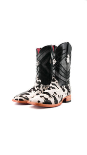 Prescott Cowhide Square Toe Cowboy Boot Size 9 Box RMF14