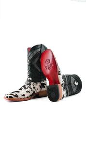 Prescott Cowhide Square Toe Cowboy Boot Size 9 Box RMF14