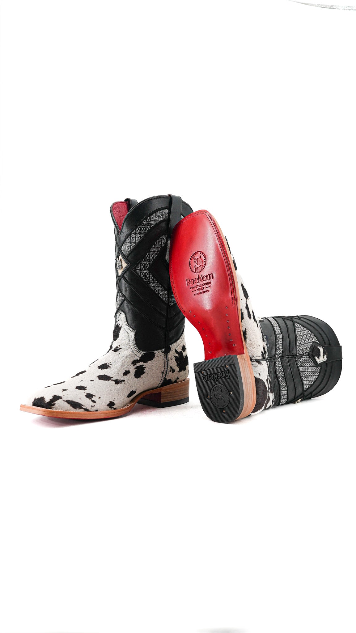 Prescott Cowhide Square Toe Cowboy Boot Size 10.5 Box RMF16