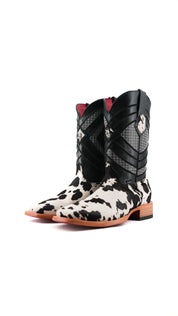 Prescott Cowhide Square Toe Cowboy Boot Size 9.5 Box RMF17