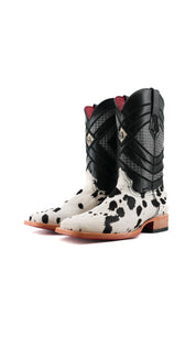 Prescott Cowhide Square Toe Cowboy Boot Size 9.5 Box RMF18