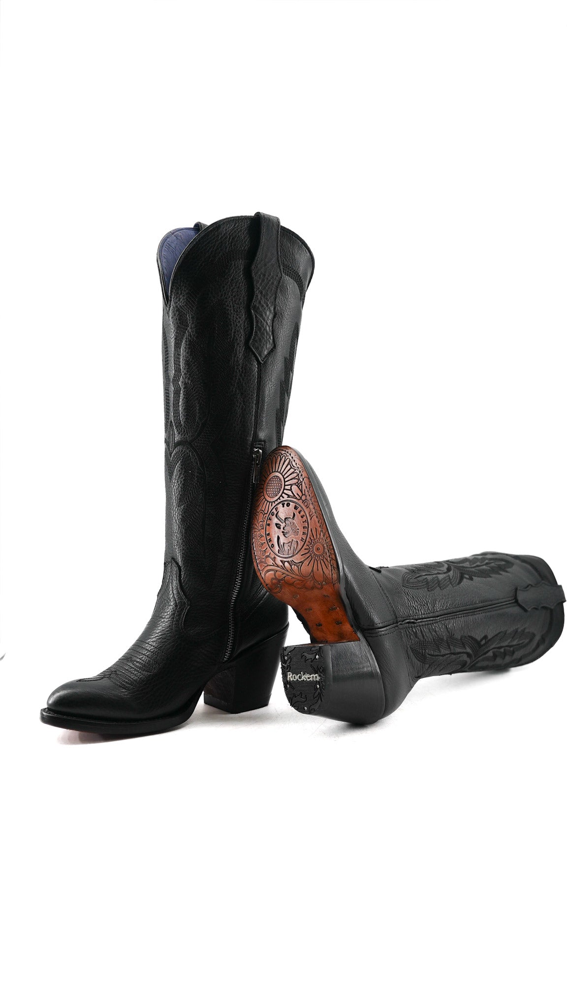 Amanda Tall Round Toe Cowgirl Boot