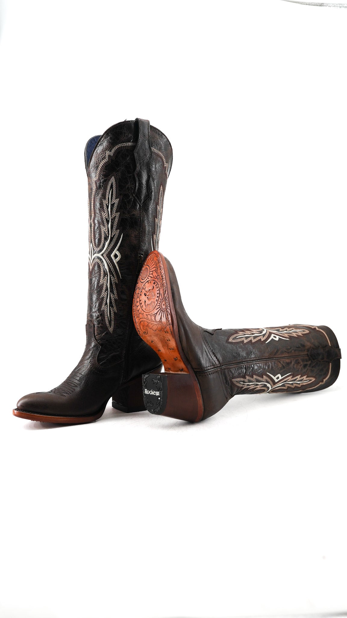 Amanda Tall Round Toe Cowgirl Boot