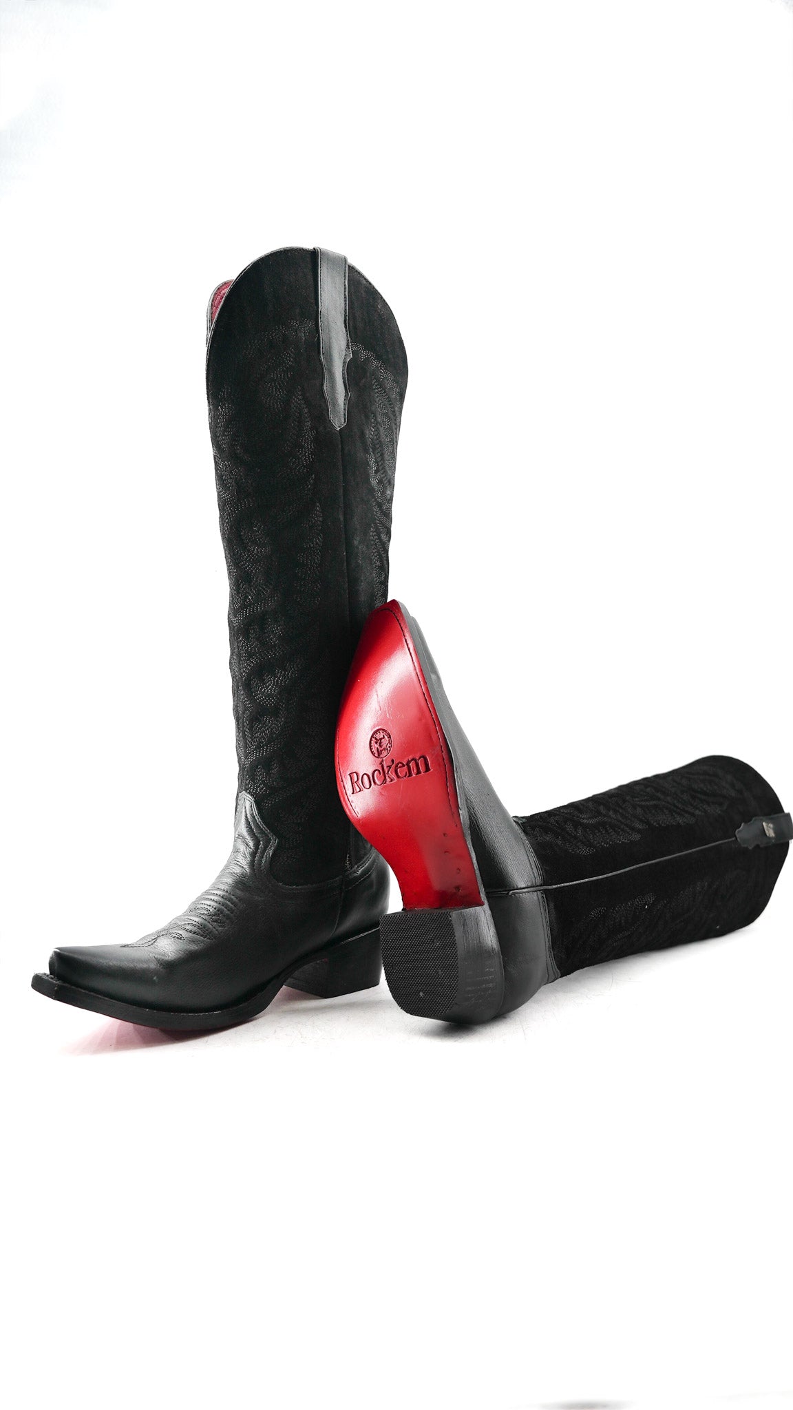 Katelyn Tall Red Bottom Snip Toe Cowgirl Boot