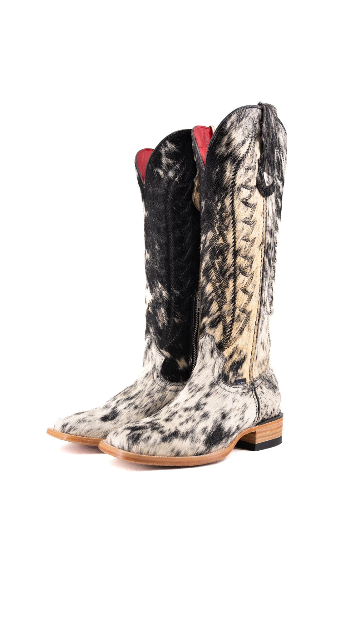 Charlotte Tall Cowhide Square Toe Cowgirl Boot Size 8.5 Box TW5