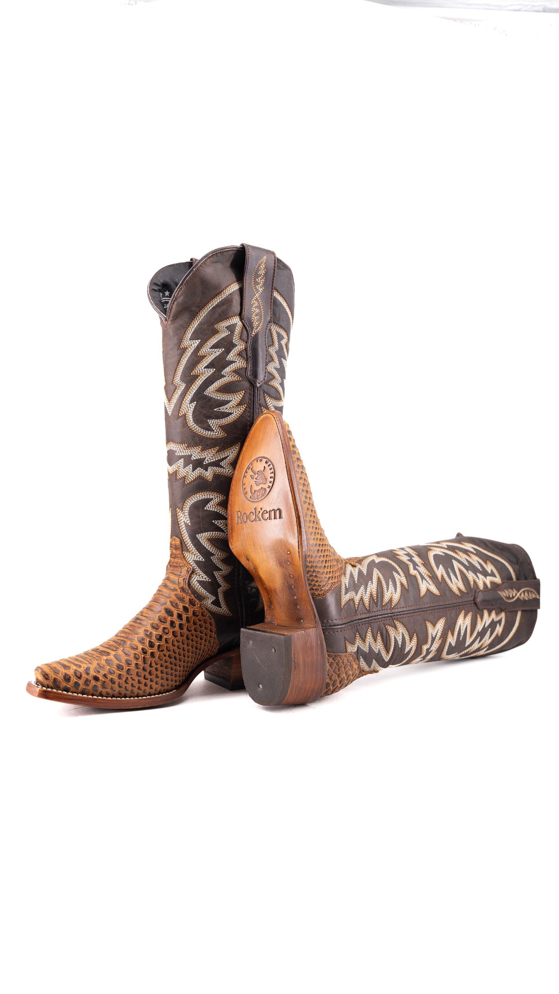 Courtney Python Tall Snip Toe Cowgirl Boot