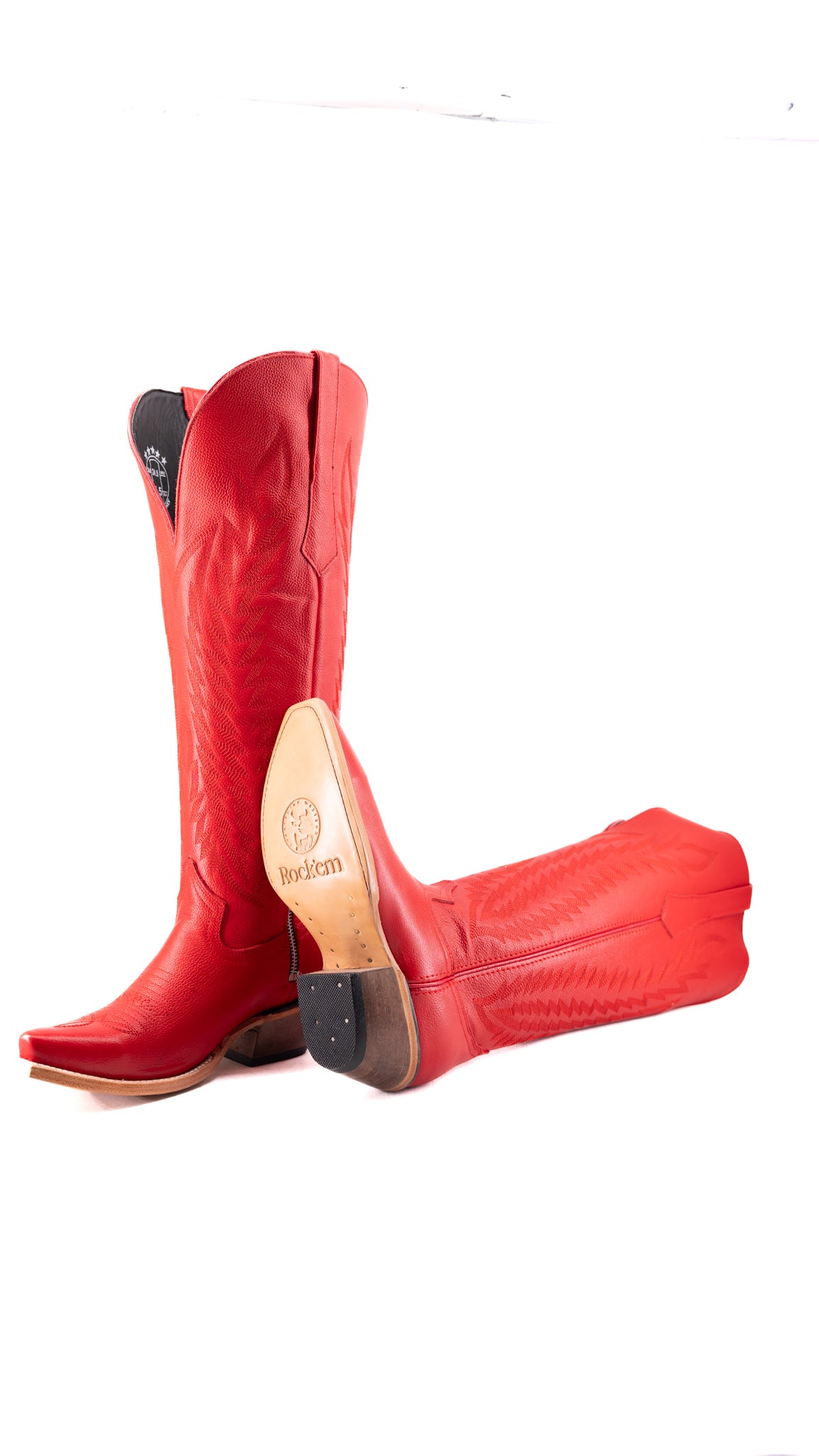 Gia Tall Wide Calf Snip Toe Cowgirl Boot