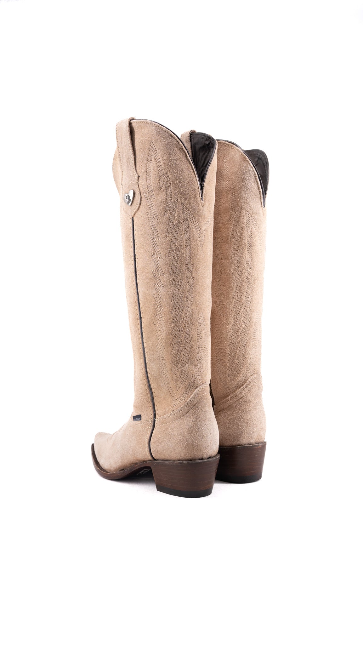 Eleanor Primavera Suede Tall Snip Toe Cowgirl Boot