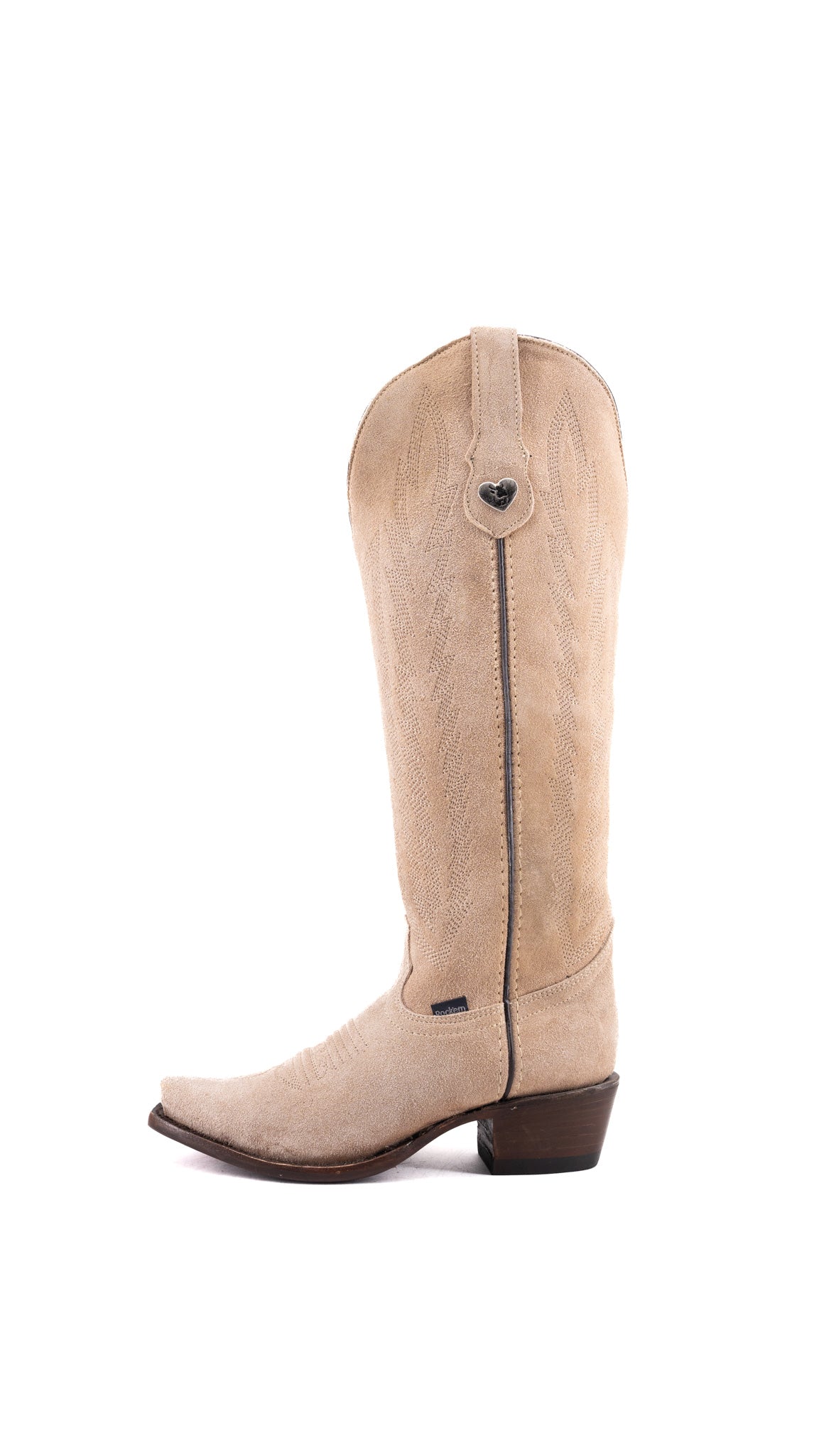 Eleanor Primavera Suede Tall Snip Toe Cowgirl Boot