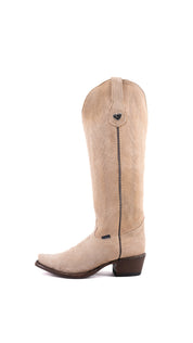 Eleanor Primavera Suede Tall Snip Toe Cowgirl Boot