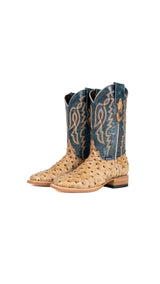 Renegate Ostrich Square Toe Youth Cowboy Boot