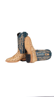 Renegate Ostrich Square Toe Youth Cowboy Boot
