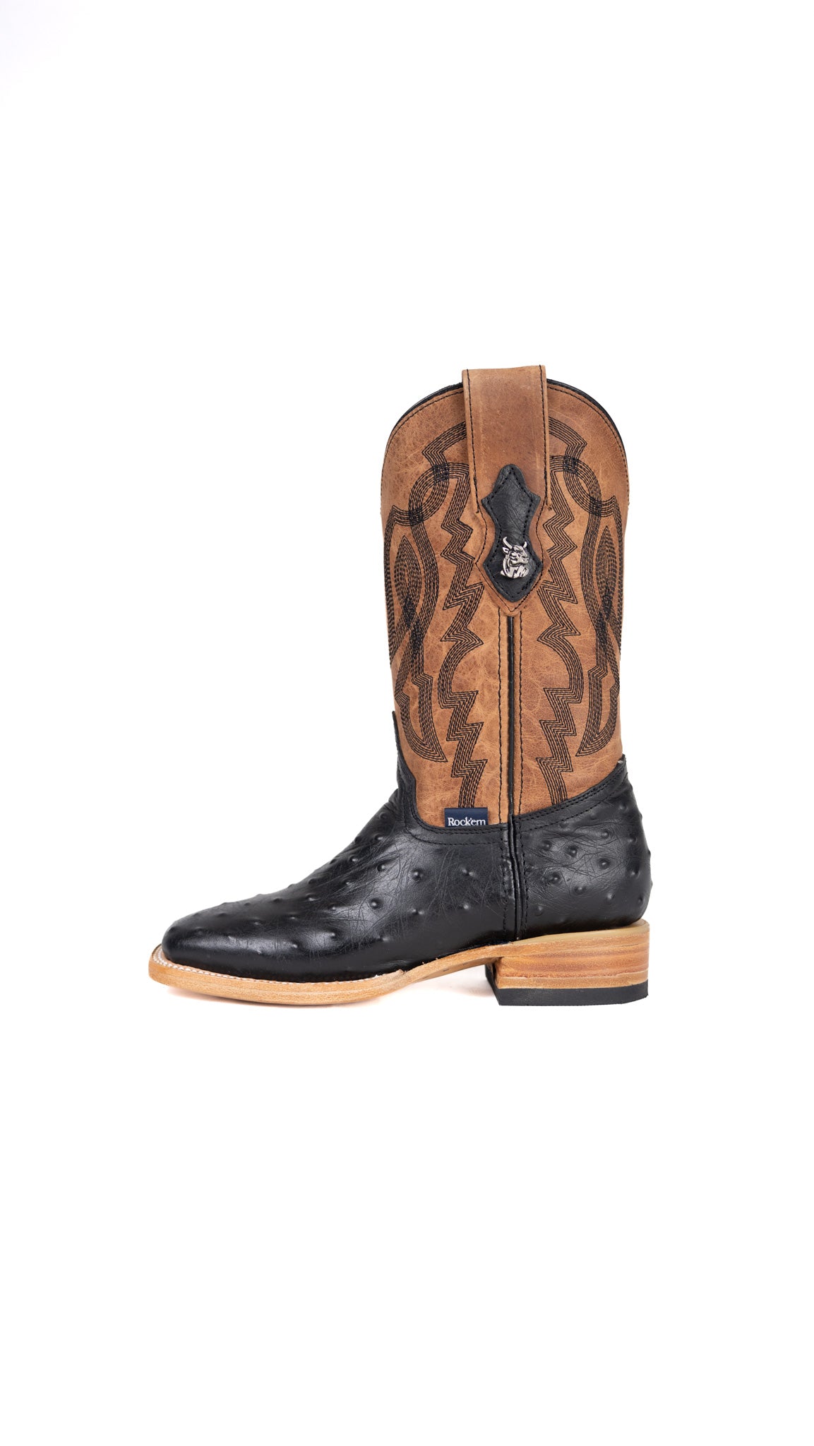 Renegate Ostrich Square Toe Youth Cowboy Boot