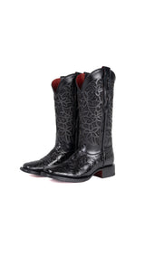 465 Flor De Luz Cincelado Red Bottom Square Toe Cowgirl Boot