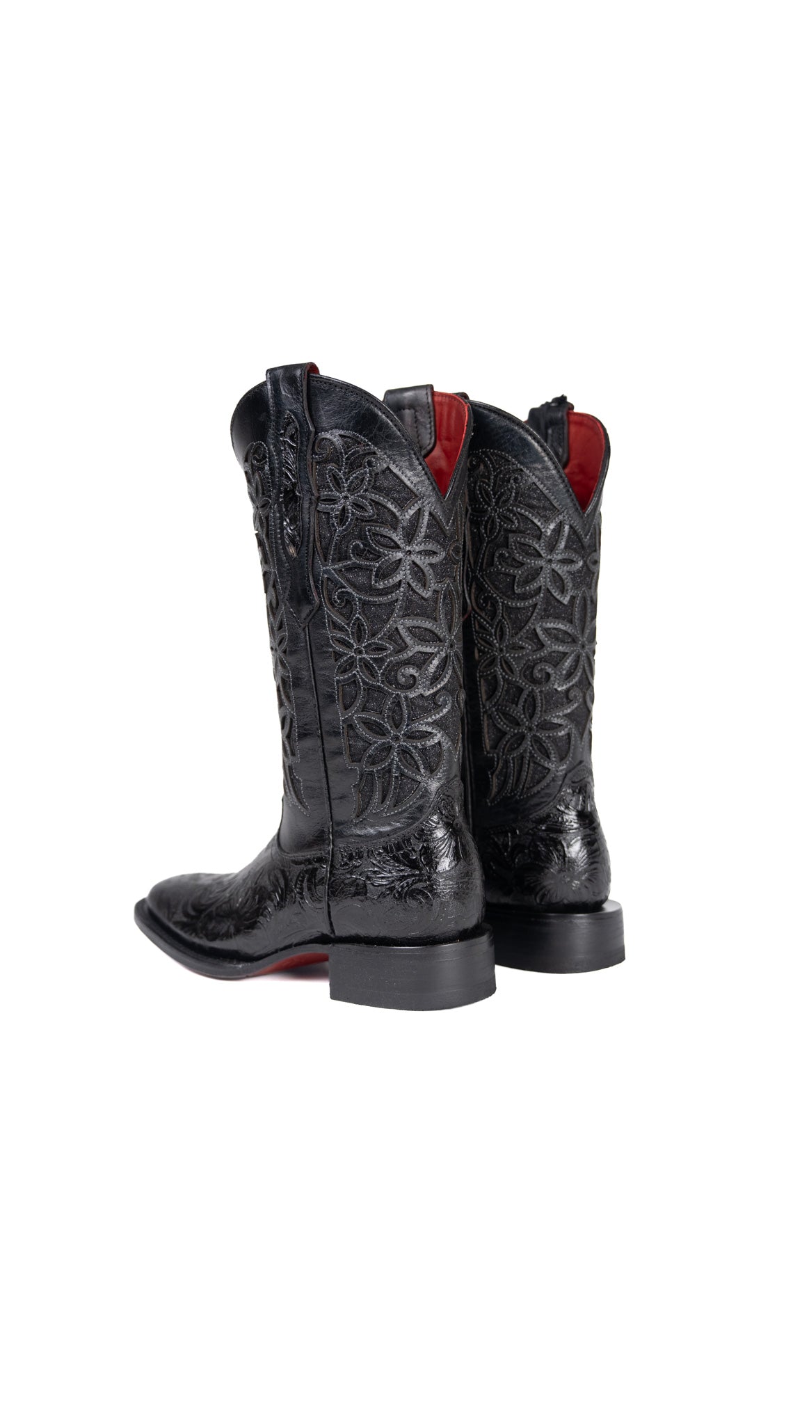 465 Flor De Luz Cincelado Red Bottom Square Toe Cowgirl Boot