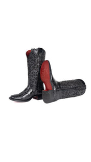 465 Flor De Luz Cincelado Red Bottom Square Toe Cowgirl Boot