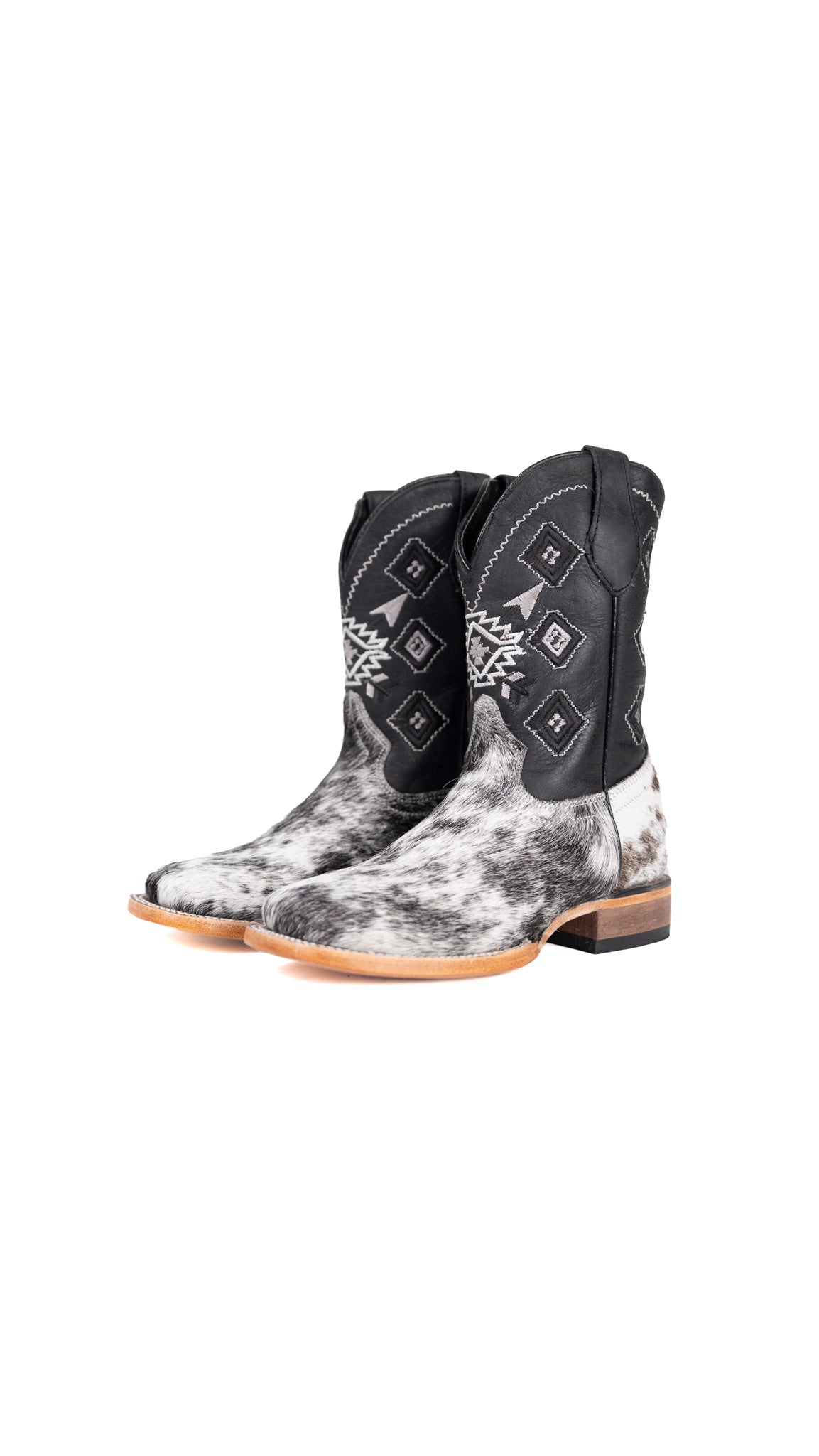 Little Aztec Cowhide Square Kids Boot Size 13 Box ZA1
