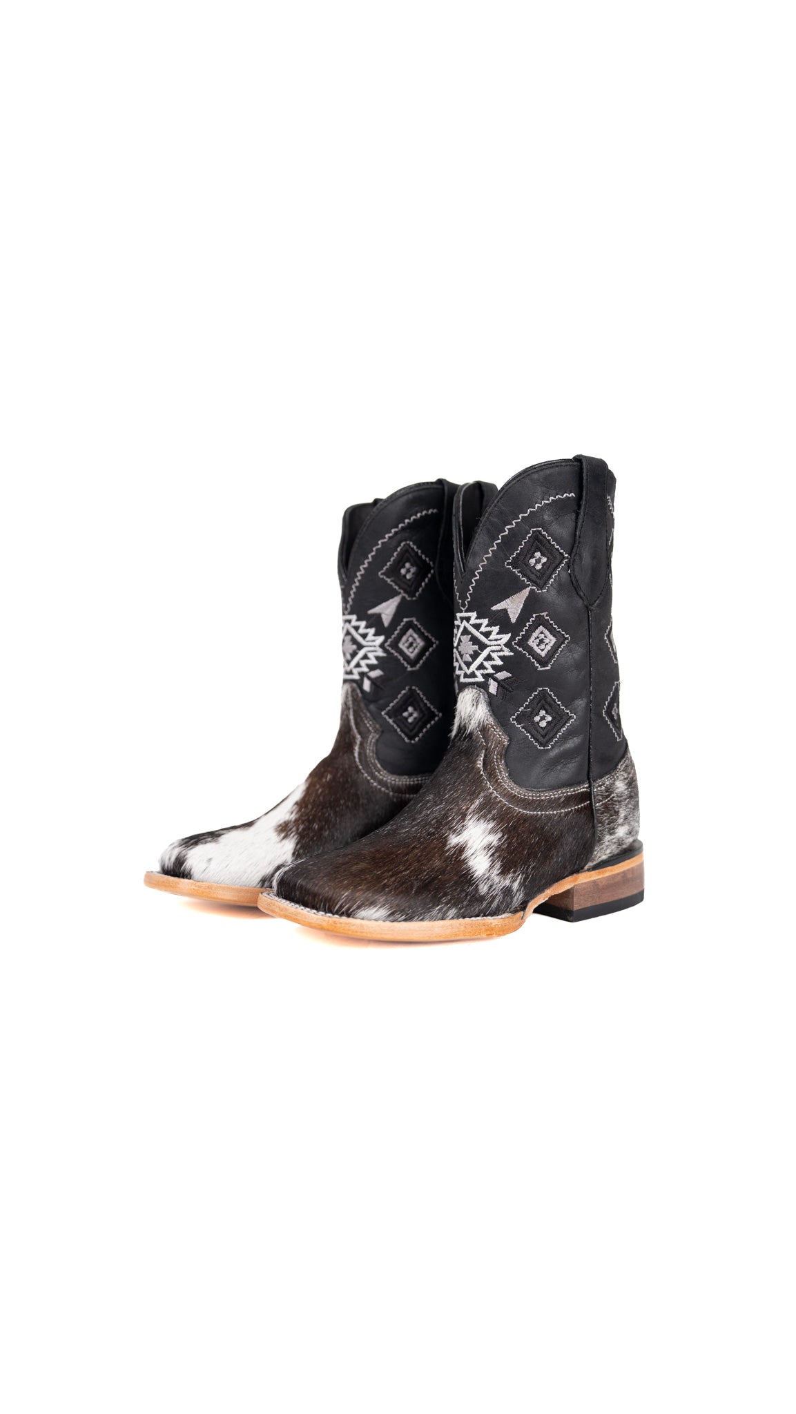 Little Aztec Cowhide Square Kids Boot Size 12 Box ZA2