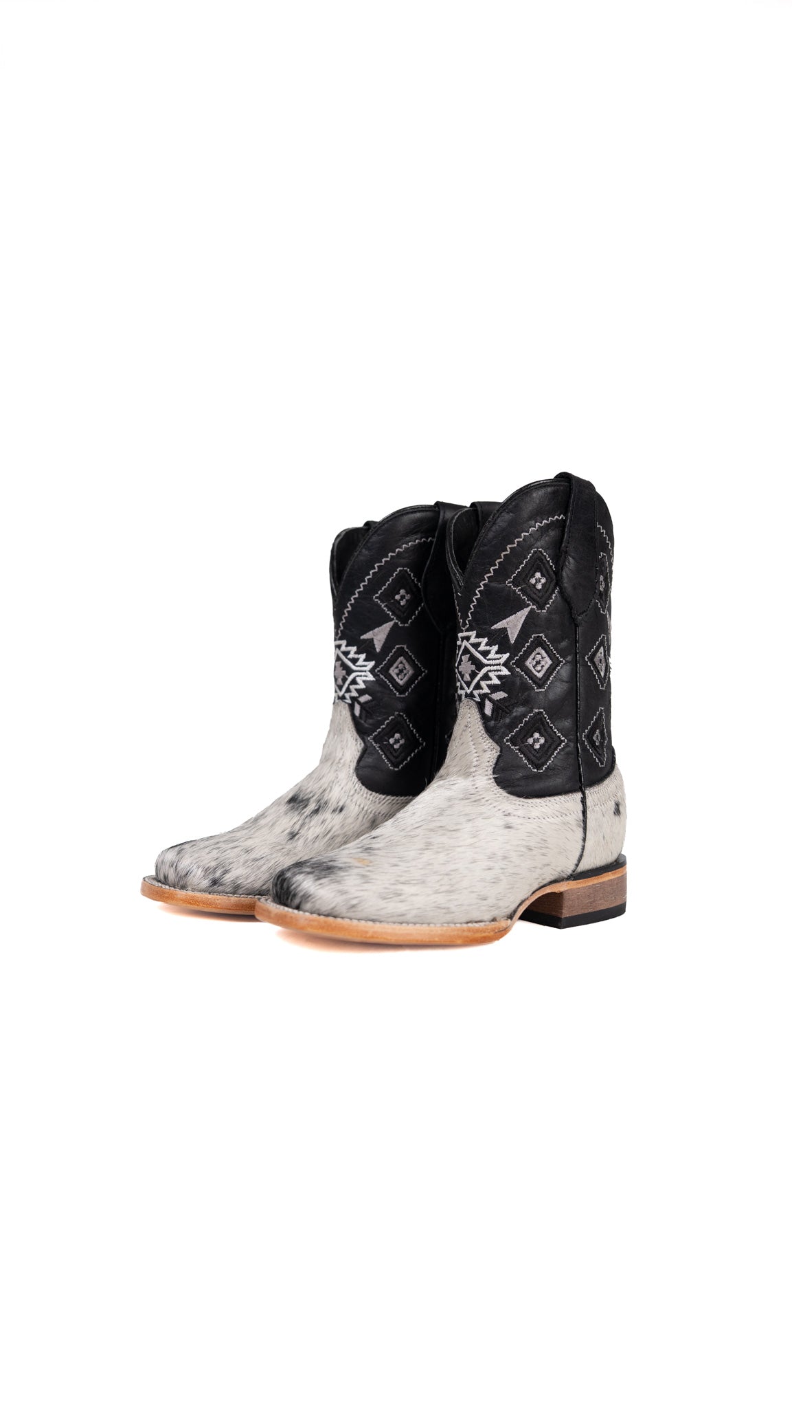 Little Aztec Cowhide Square Kids Boot Size 10 Box ZA4