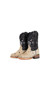 Little Aztec Cowhide Square Kids Boot Size 8 Box ZA6