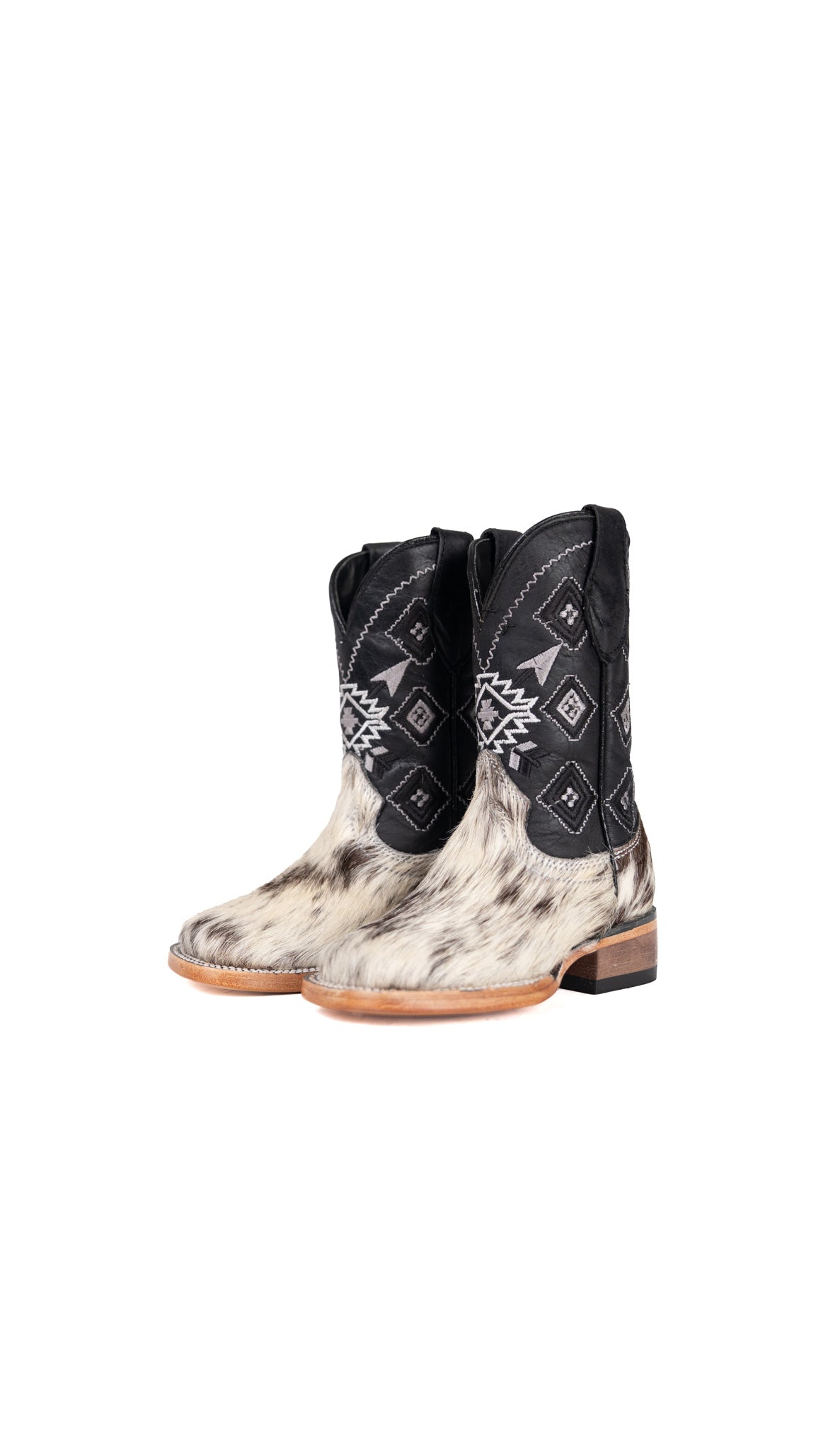 Little Aztec Cowhide Square Kids Boot Size 7 Box ZA7