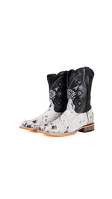 Little Aztec Cowhide Square Kids Boot Size 2 Box ZA9