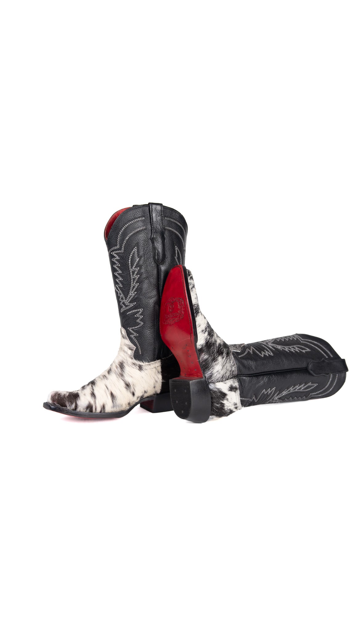 Little Bianca Tall Red Bottom Cowhide Snip Cowgirl Boot Size 13 Box ZB1