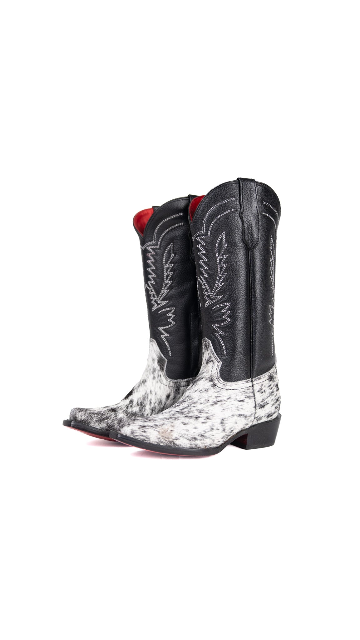 Little Bianca Tall Red Bottom Cowhide Snip Cowgirl Boot Size 12 Box ZB3