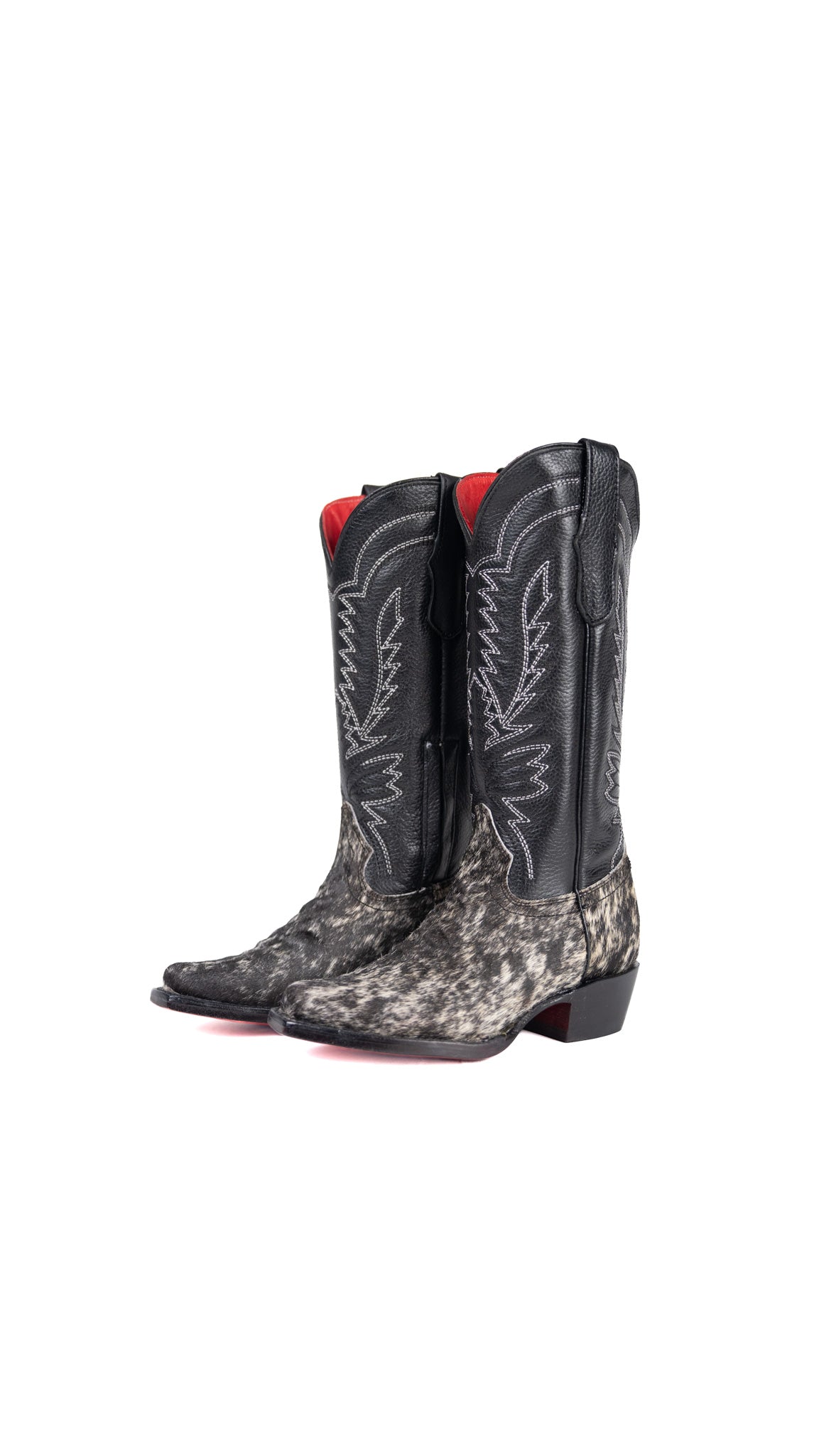 Little Bianca Tall Red Bottom Cowhide Snip Cowgirl Boot Size 10 Box ZB4