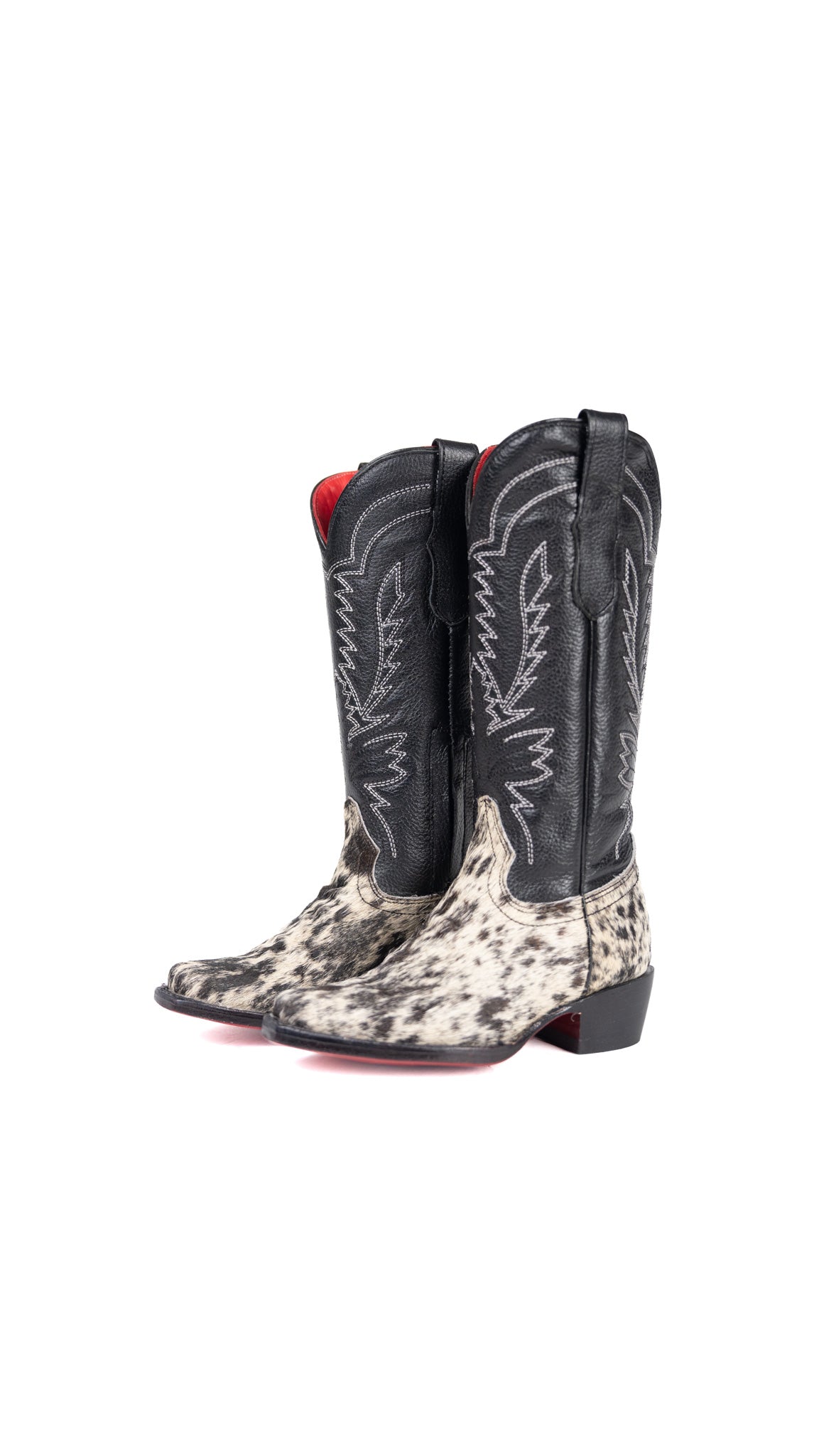 Little Bianca Tall Red Bottom Cowhide Snip Cowgirl Boot Size 9 Box ZB5