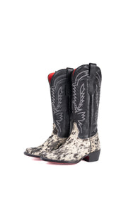 Little Bianca Tall Red Bottom Cowhide Snip Cowgirl Boot Size 9 Box ZB5