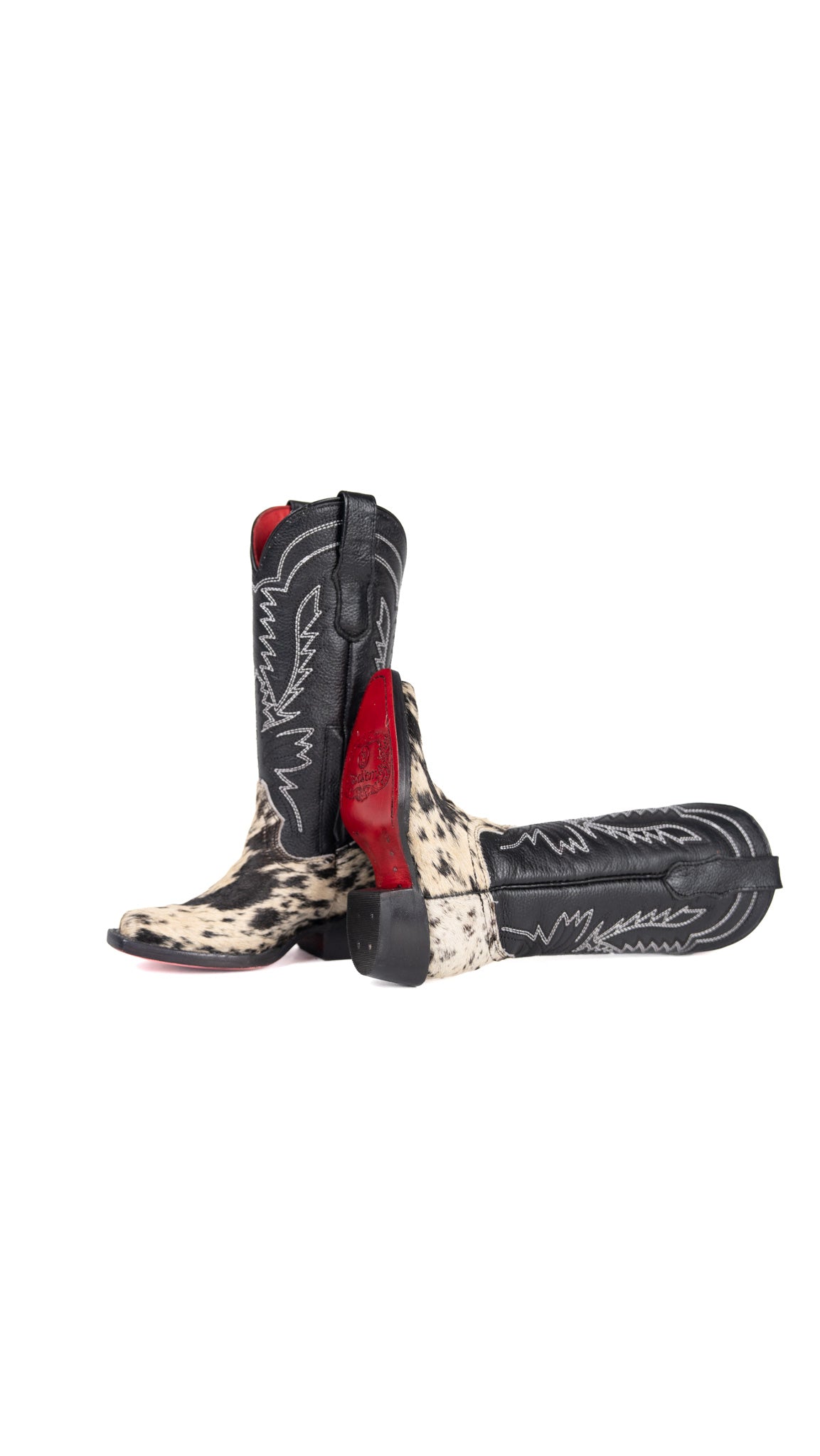 Little Bianca Tall Red Bottom Cowhide Snip Cowgirl Boot Size 7 Box ZB6