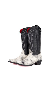 Little Bianca Tall Red Bottom Cowhide Snip Cowgirl Boot Size 1 Box ZB7