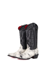 Little Bianca Tall Red Bottom Cowhide Snip Cowgirl Boot Size 1 Box ZB7