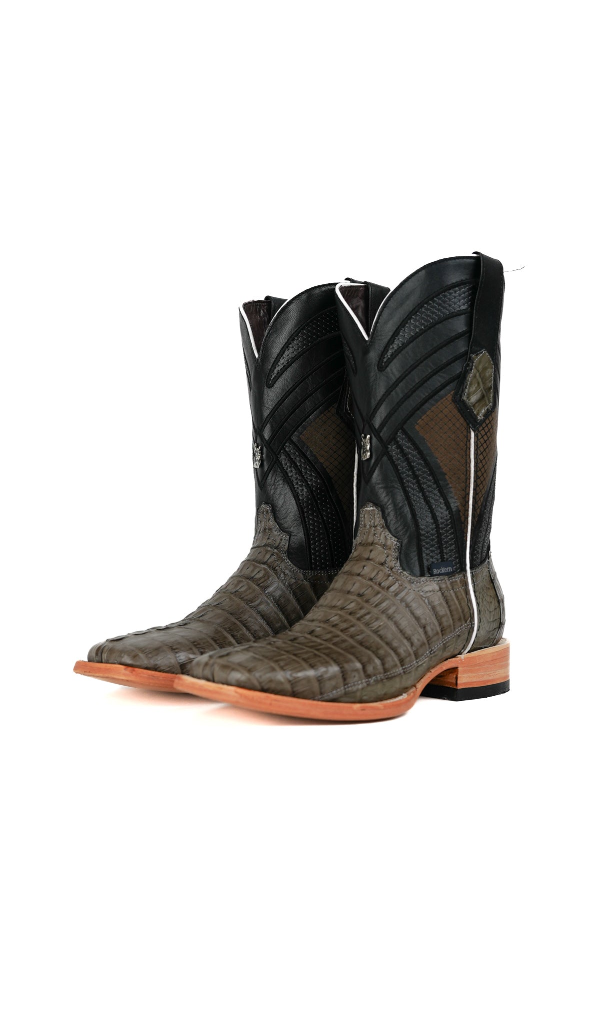 Monroe Caiman Tail Square Toe Cowboy Boot