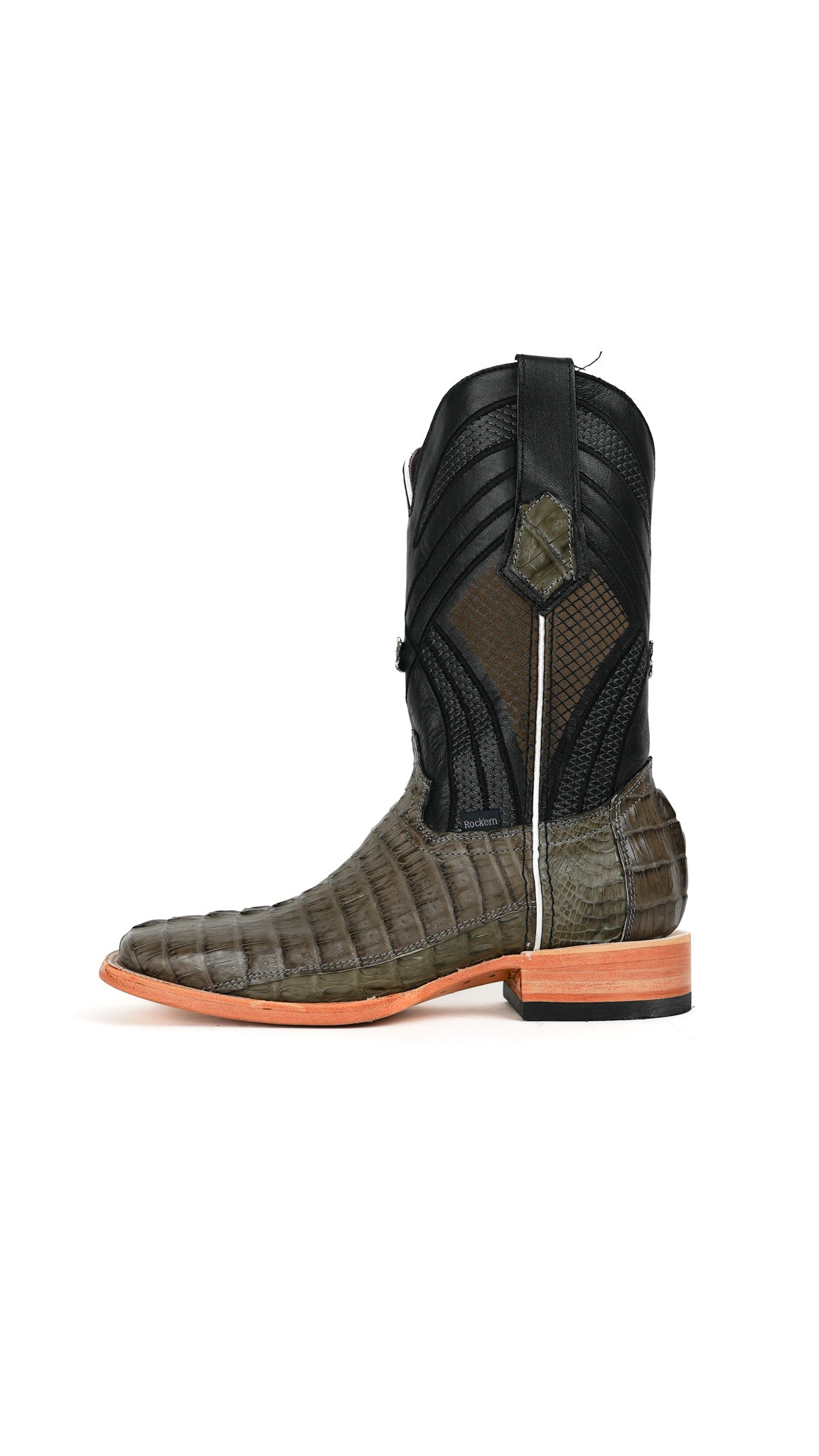 Monroe Caiman Tail Square Toe Cowboy Boot
