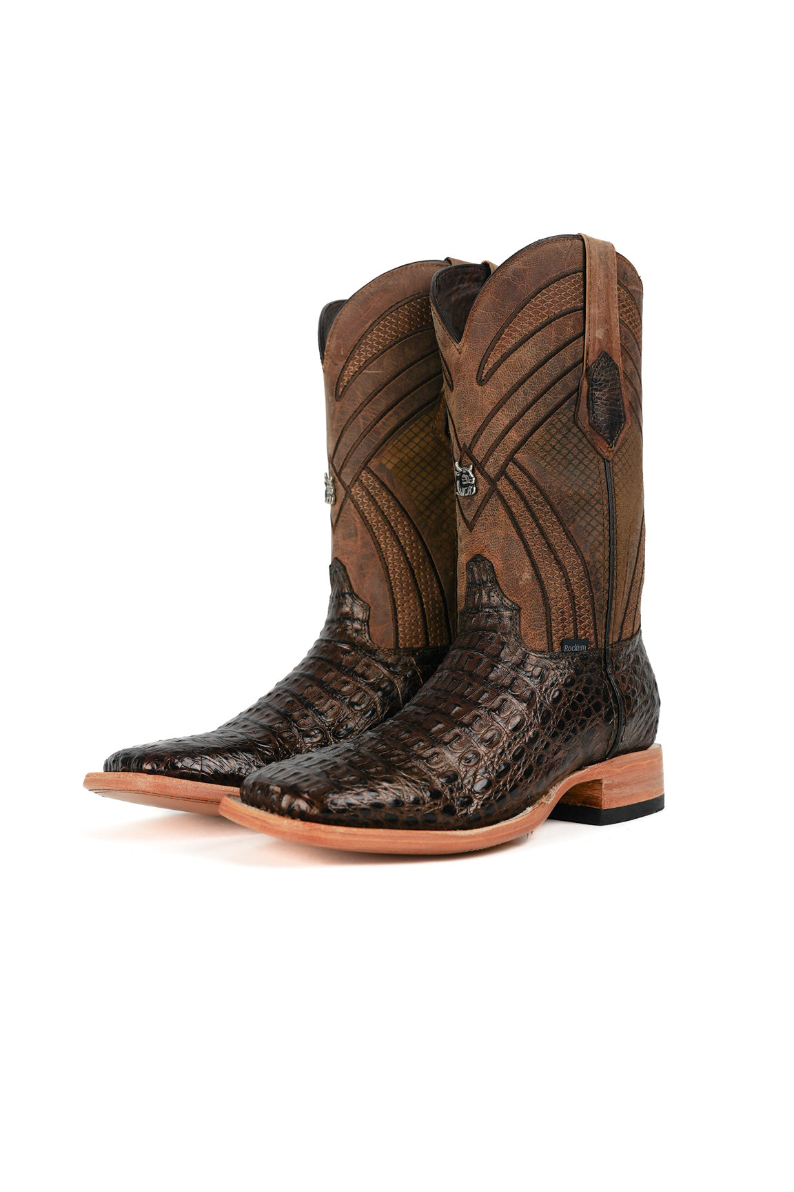 Monroe Caiman Hornback Square Toe Cowboy Boot