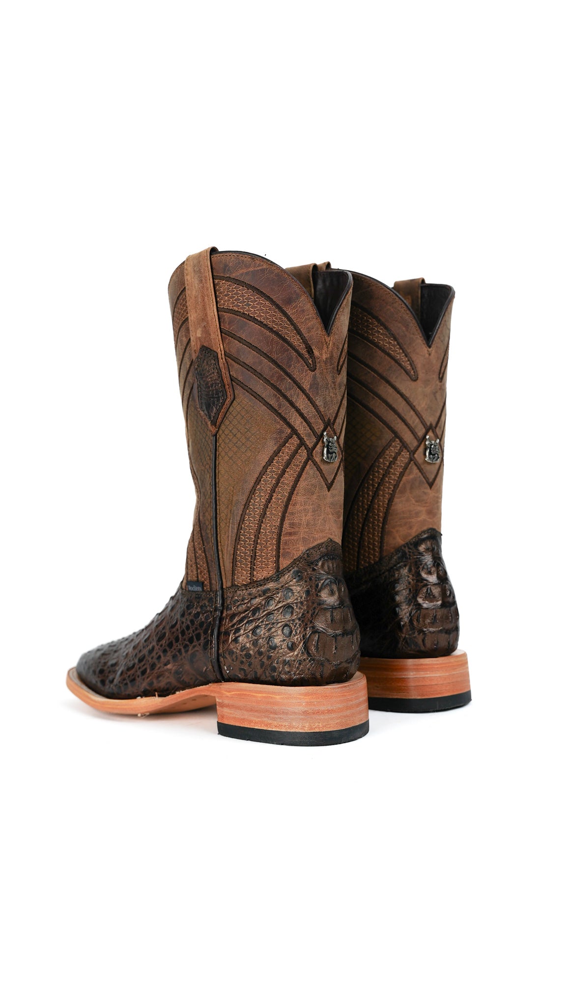 Monroe Caiman Hornback Square Toe Cowboy Boot