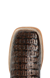 Monroe Caiman Hornback Square Toe Cowboy Boot