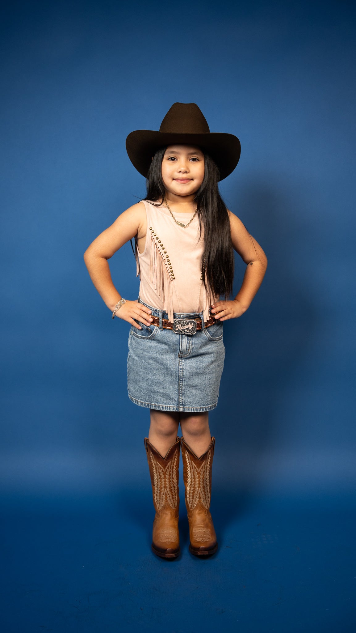 Remi Suede Front Arch Fringe Top