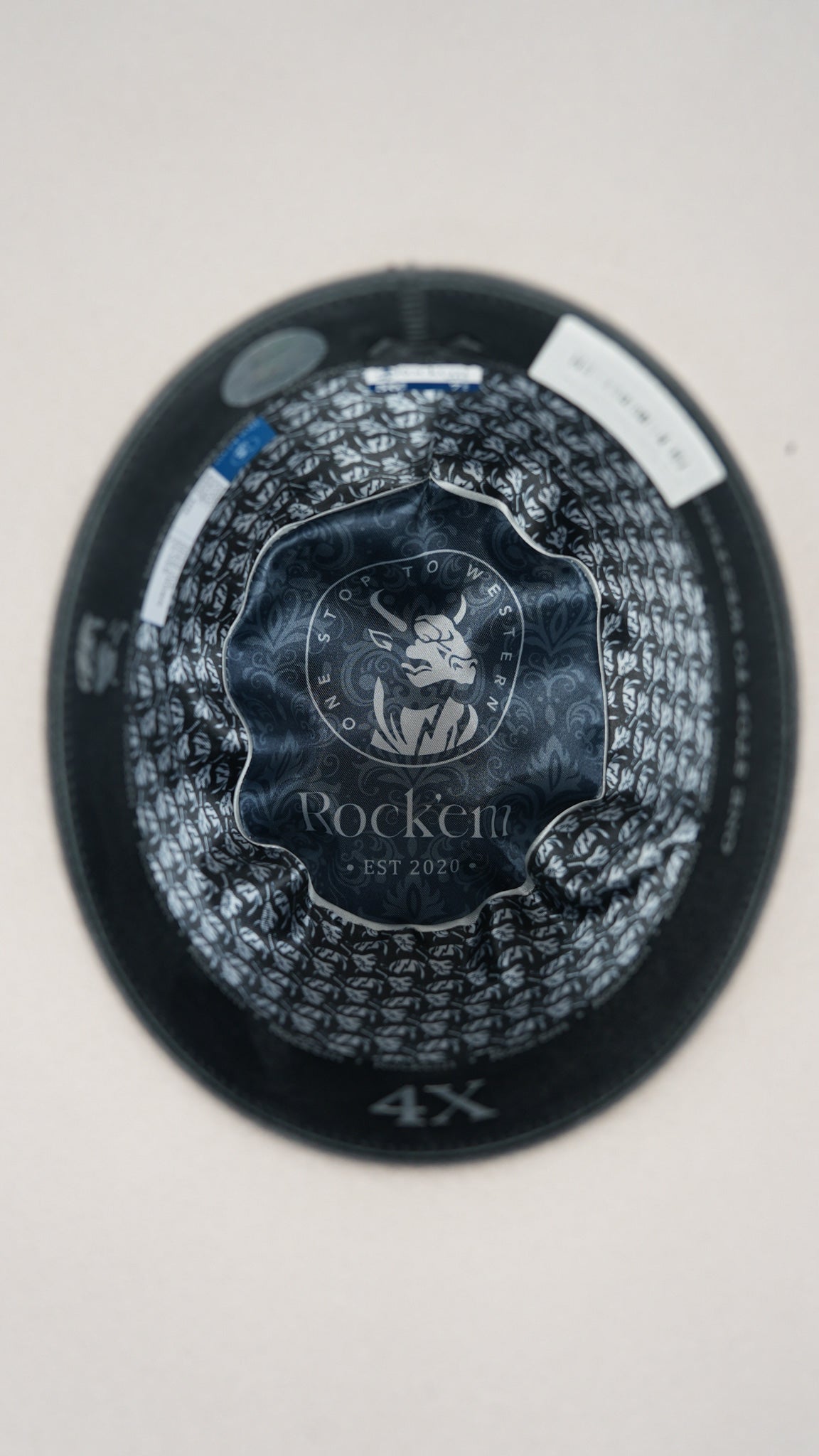 Rock'em 4X Silver Open Crown Felt Cowboy Hat