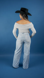 Rhinestone High-Rise Wide-Leg Jeans