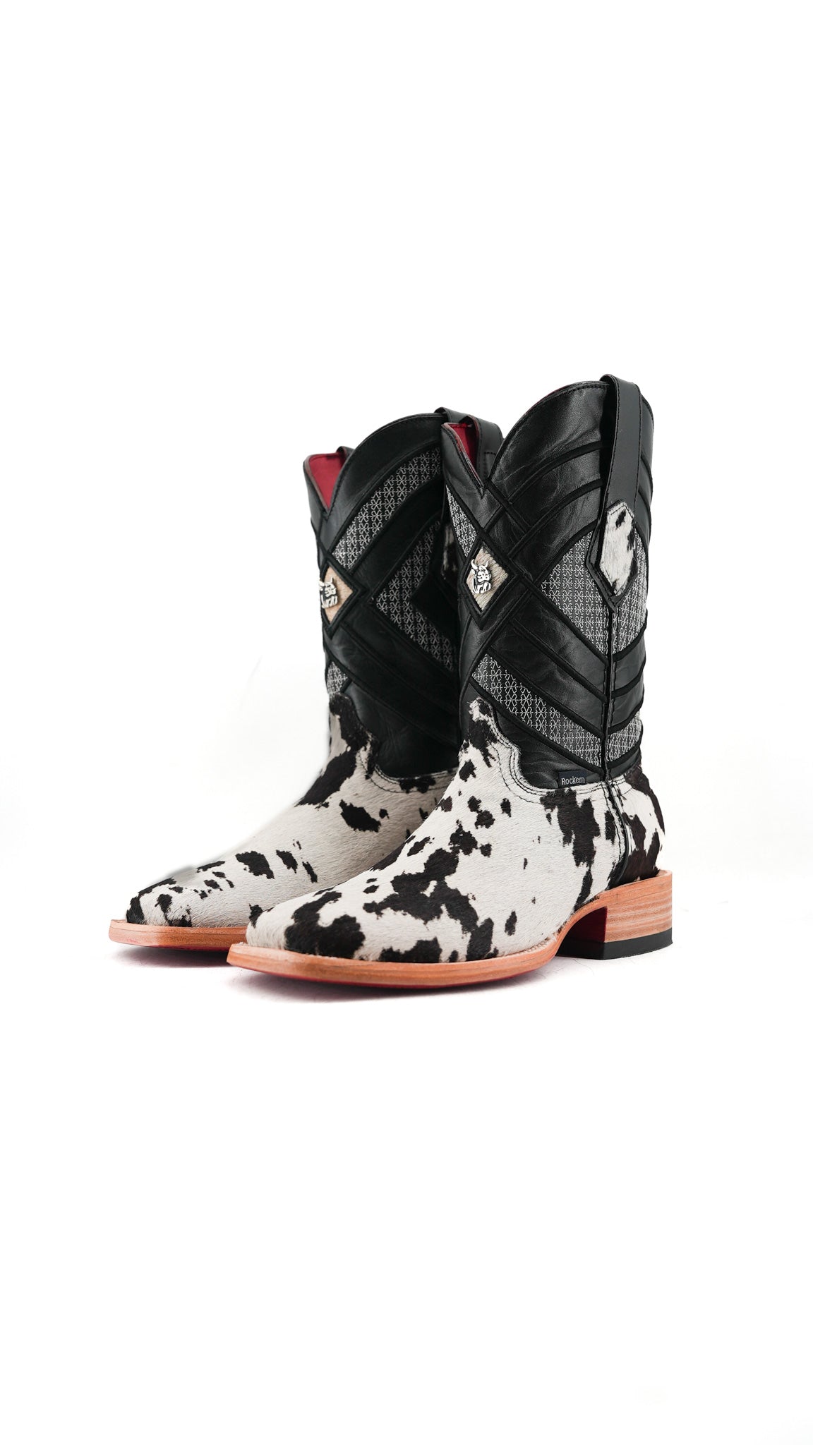 Prescott Cowhide Square Toe Cowboy Boot Size 6.5 Box RMF33