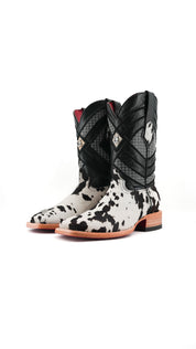 Prescott Cowhide Square Toe Cowboy Boot Size 6.5 Box RMF33