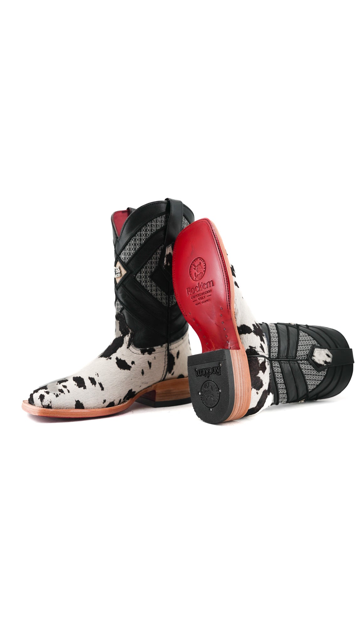 Prescott Cowhide Square Toe Cowboy Boot Size 6.5 Box RMF33