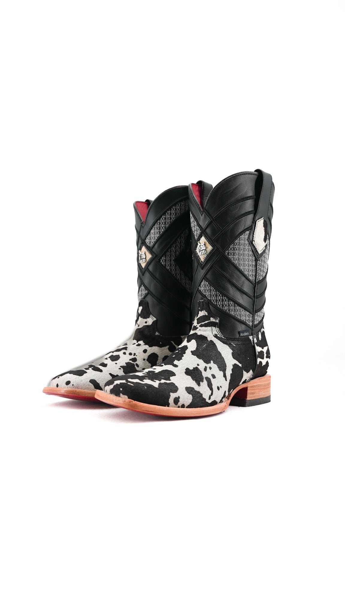 Prescott Cowhide Square Toe Cowboy Boot Size 7.5 Box RMF36