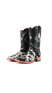 Prescott Cowhide Square Toe Cowboy Boot Size 7.5 Box RMF36