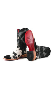 Prescott Cowhide Square Toe Cowboy Boot Size 7 Box RMF37