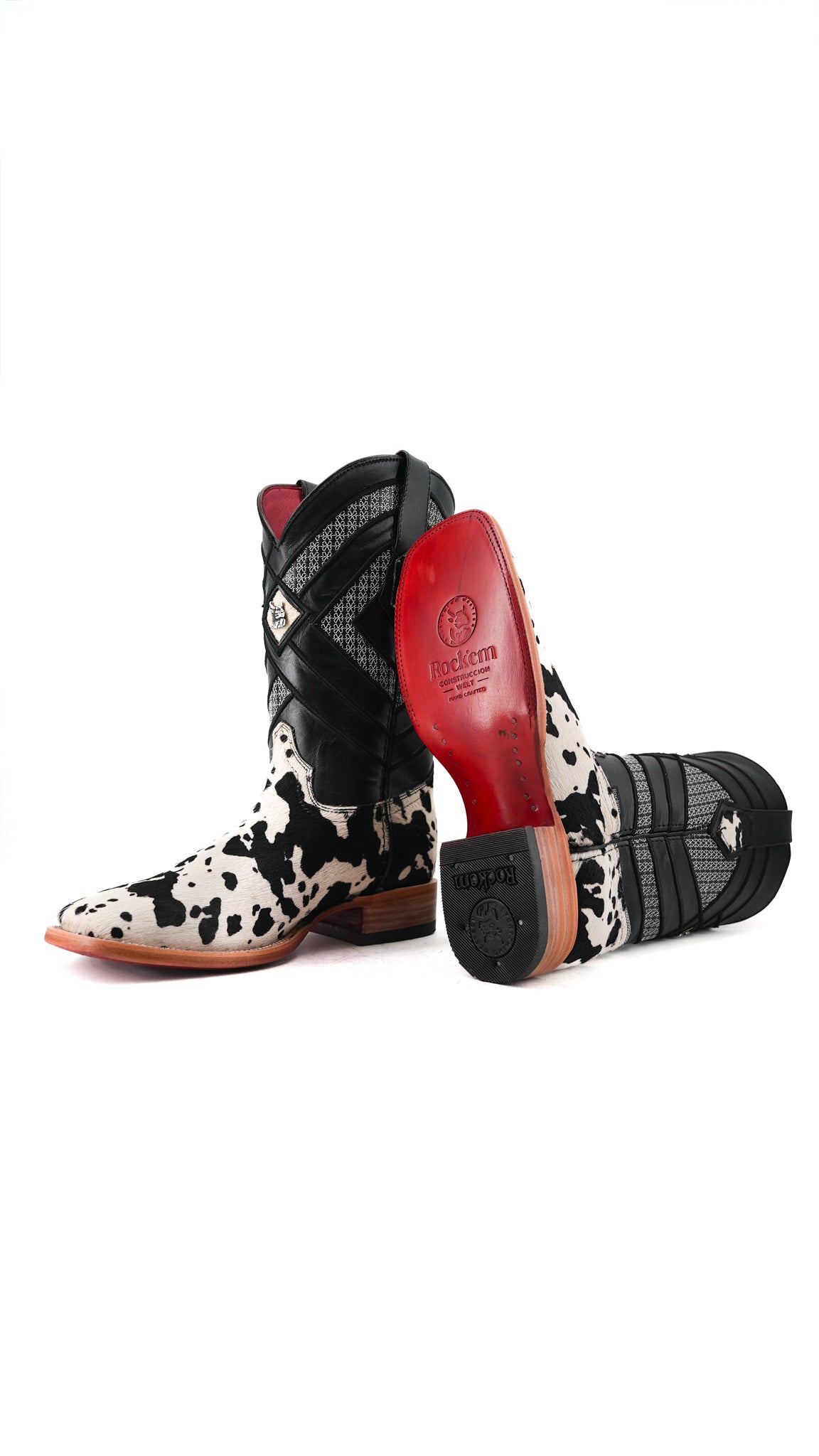 Prescott Cowhide Square Toe Cowboy Boot Size 8 Box RMF39